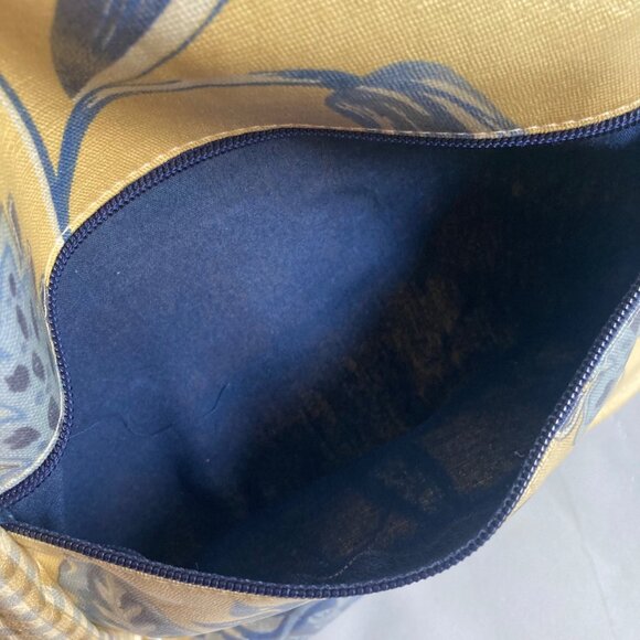 Vintage Nordic House Designs  Sling Backpack Floral Yellow Blue Coated Canvas main image 7